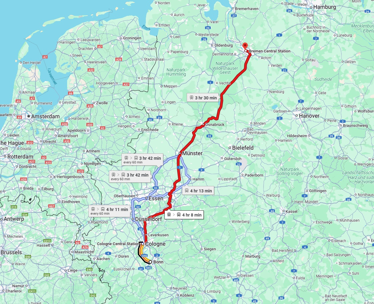 Anreise von Bonn Zu Bremen Über 