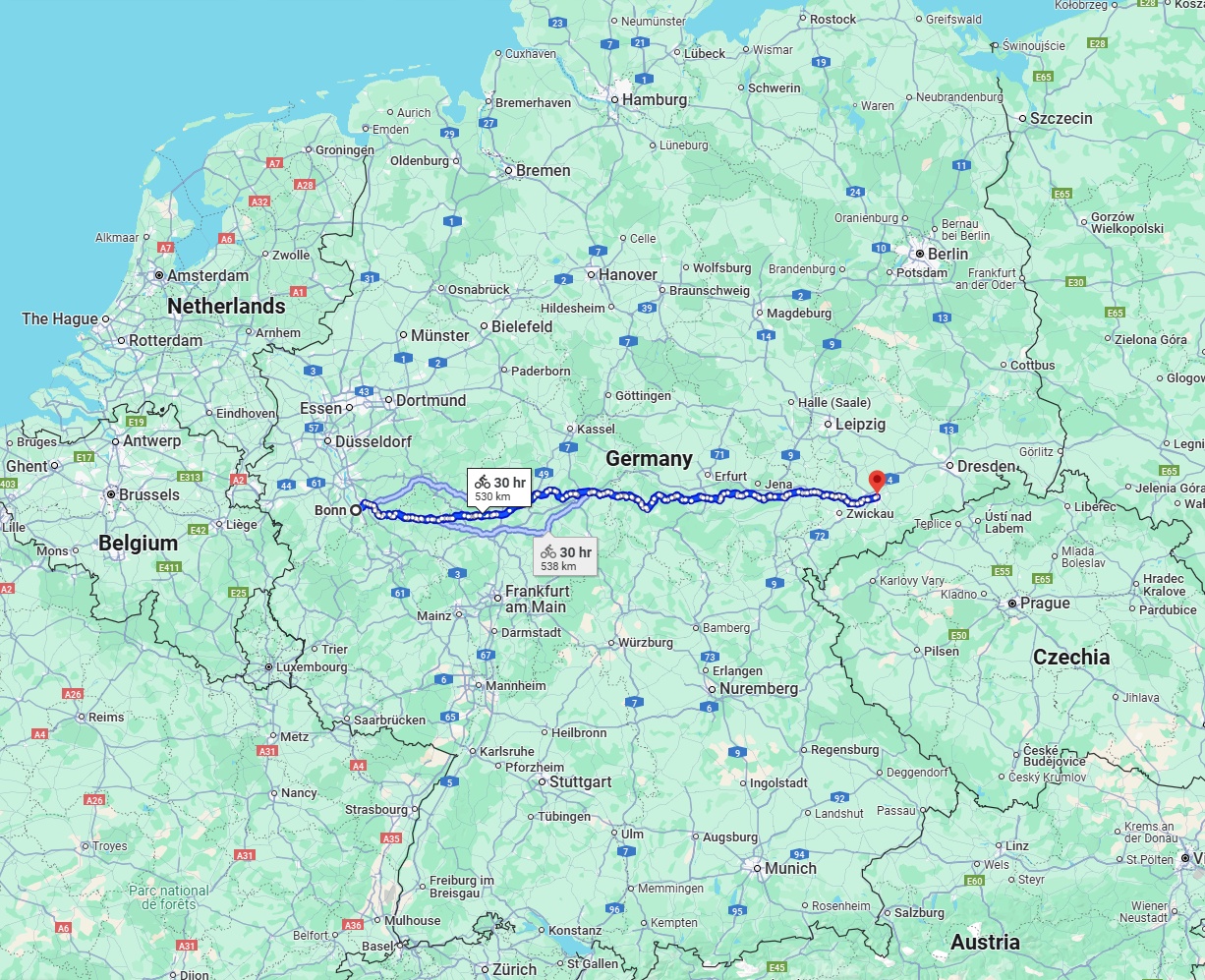 Anreise von Bonn Zu Chemnitz Über 
