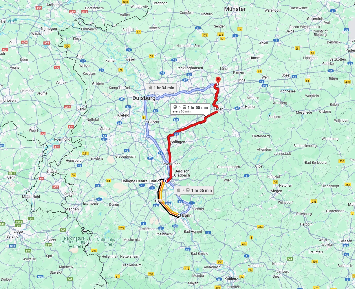 Anreise von Bonn Zu Dortmund Über 