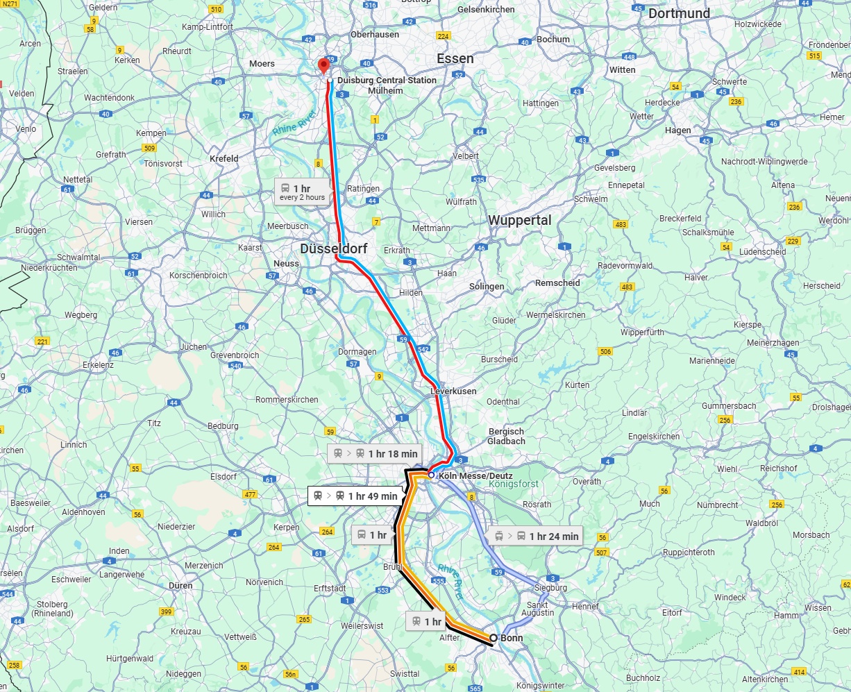 Anreise von Bonn Zu Duisburg Über 