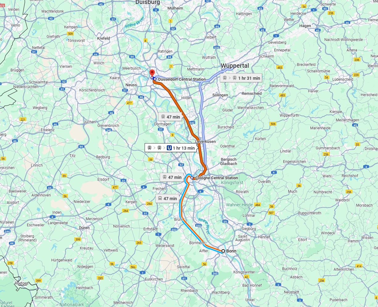 Anreise von Bonn Zu Düsseldorf Über 