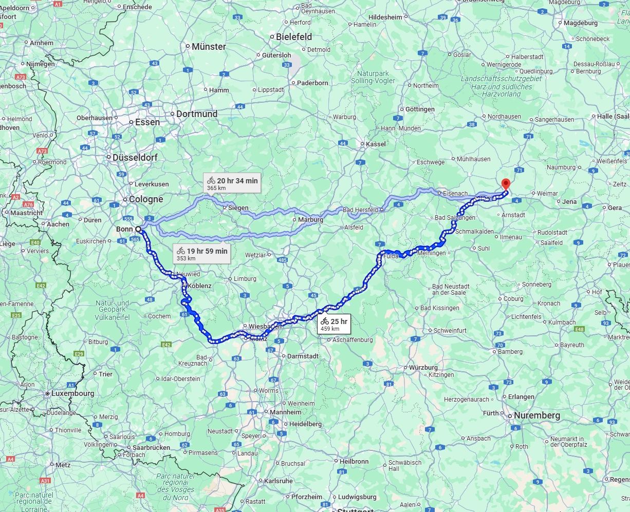 Anreise von Bonn Zu Erfurt Über 