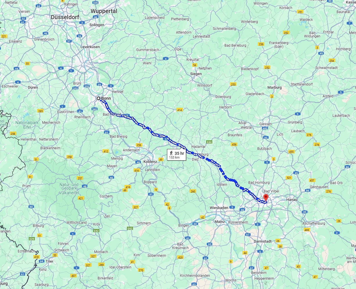 Anreise von Bonn Zu Frankfurt am Main Über 