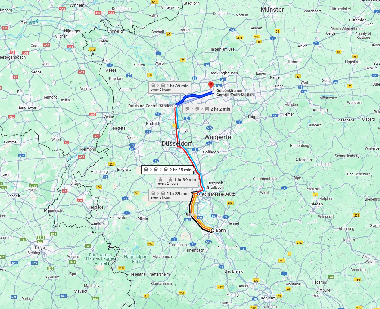Anreise von Bonn Zu Gelsenkirchen Über 