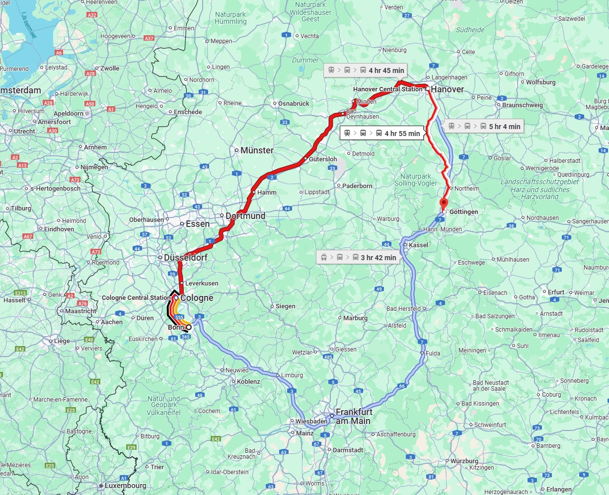 Anreise von Bonn Zu Göttingen Über 