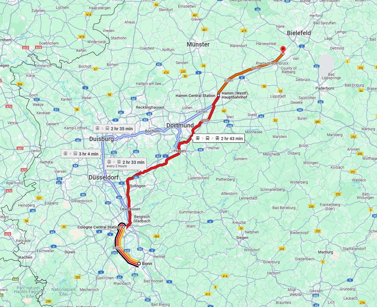 Anreise von Bonn Zu Gütersloh Über 