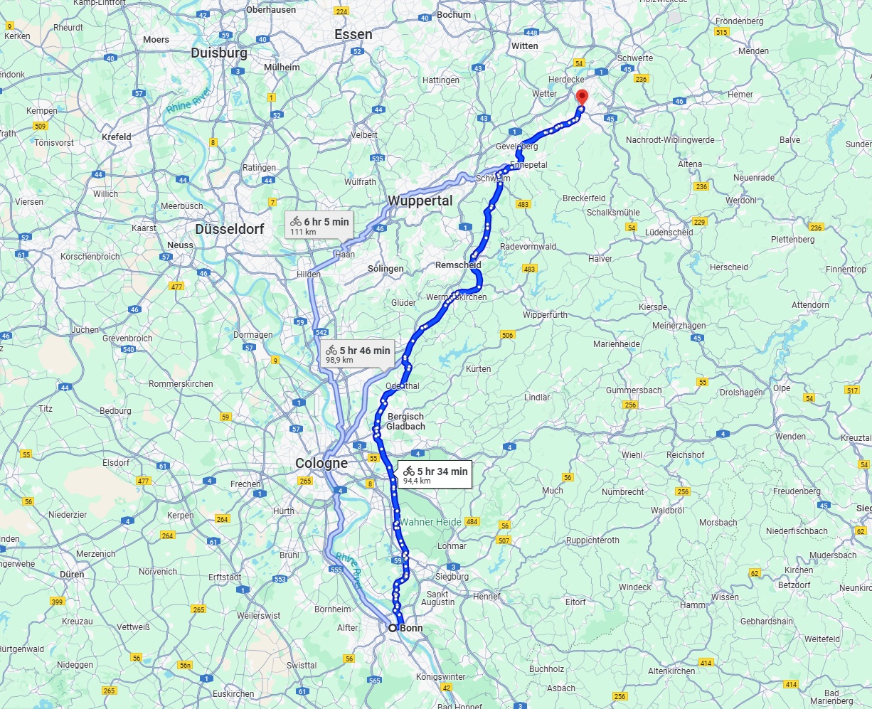 Anreise von Bonn Zu Hagen Über 
