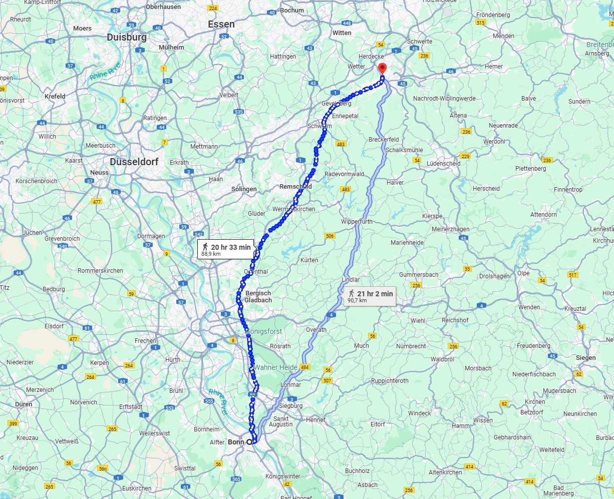Anreise von Bonn Zu Hagen Über 