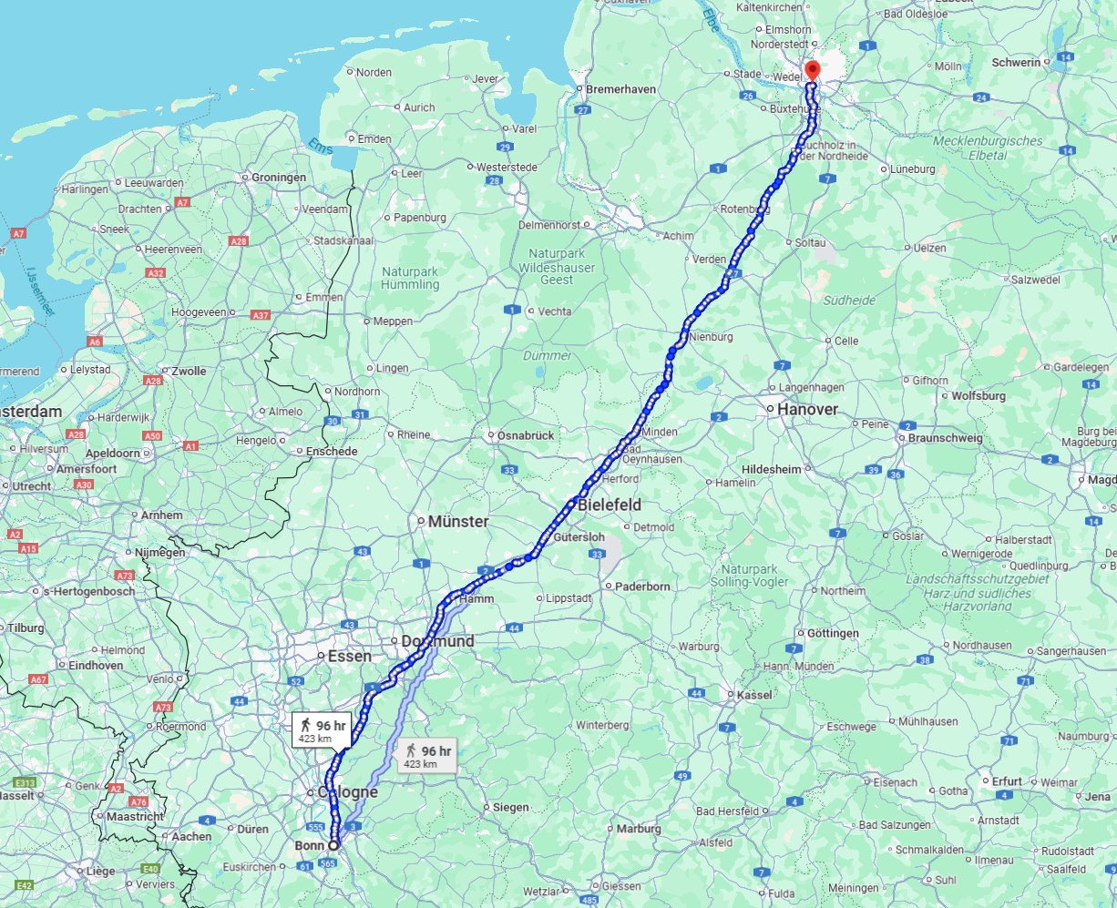 Anreise von Bonn Zu Hamburg Über 