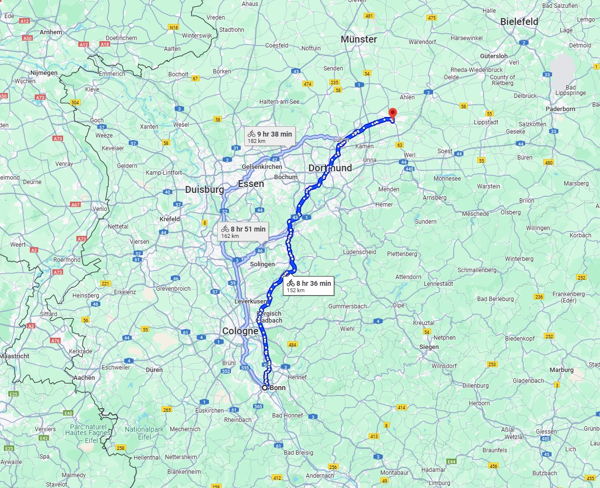 Anreise von Bonn Zu Hamm Über 