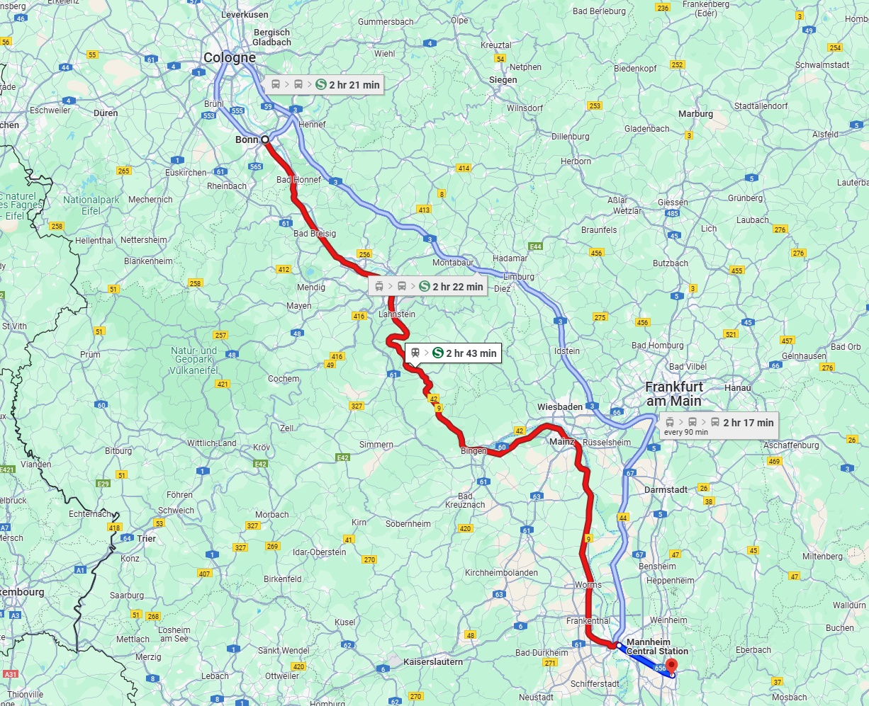 Anreise von Bonn Zu Heidelberg Über 