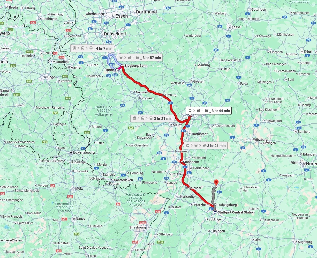 Anreise von Bonn Zu Heilbronn Über 