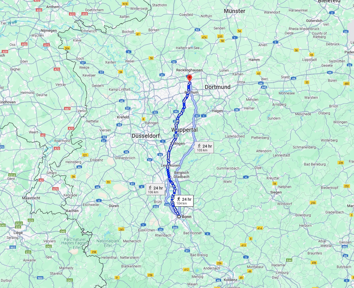 Anreise von Bonn Zu Herne Über 