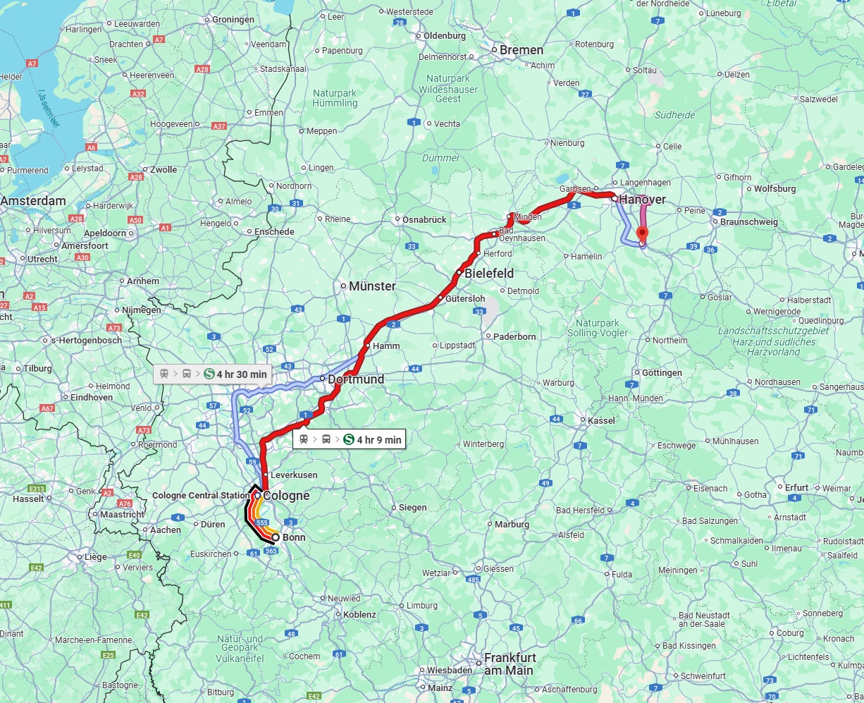 Anreise von Bonn Zu Hildesheim Über 