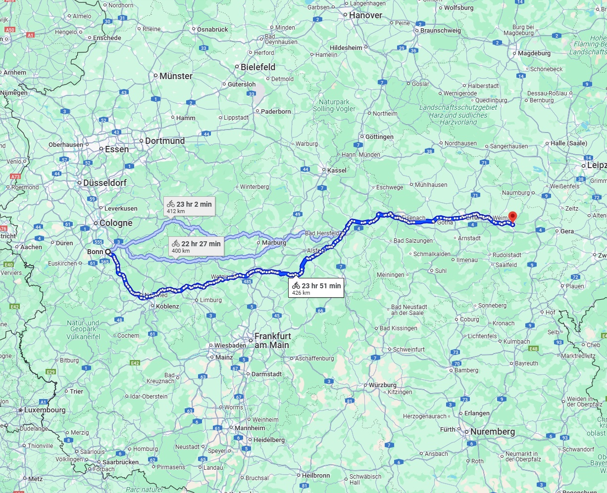 Anreise von Bonn Zu Jena Über 