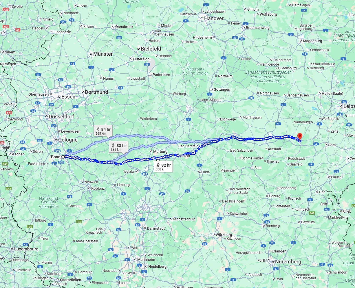 Anreise von Bonn Zu Jena Über 