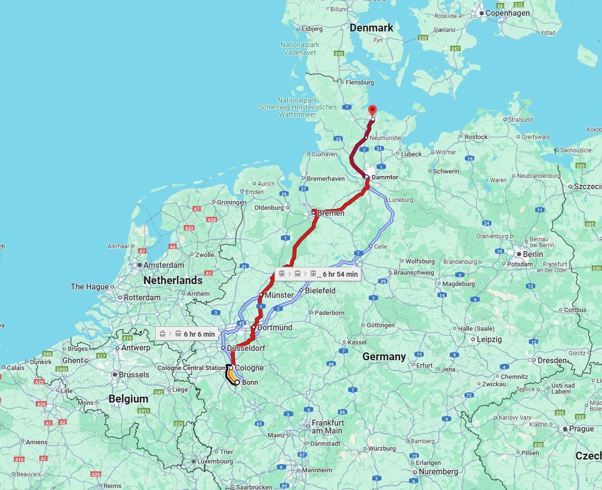 Anreise von Bonn Zu Kiel Über 