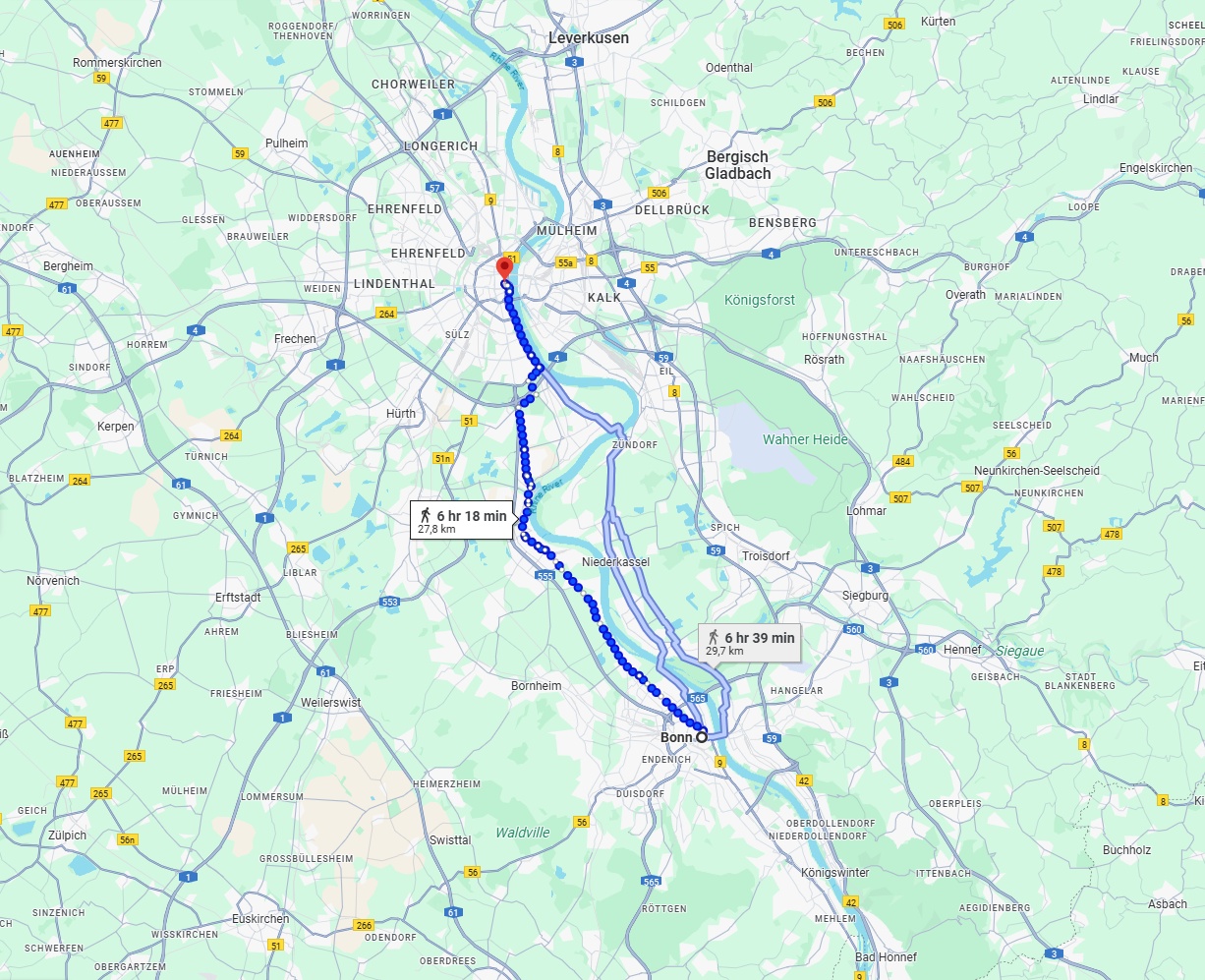 Anreise von Bonn Zu Köln Über 