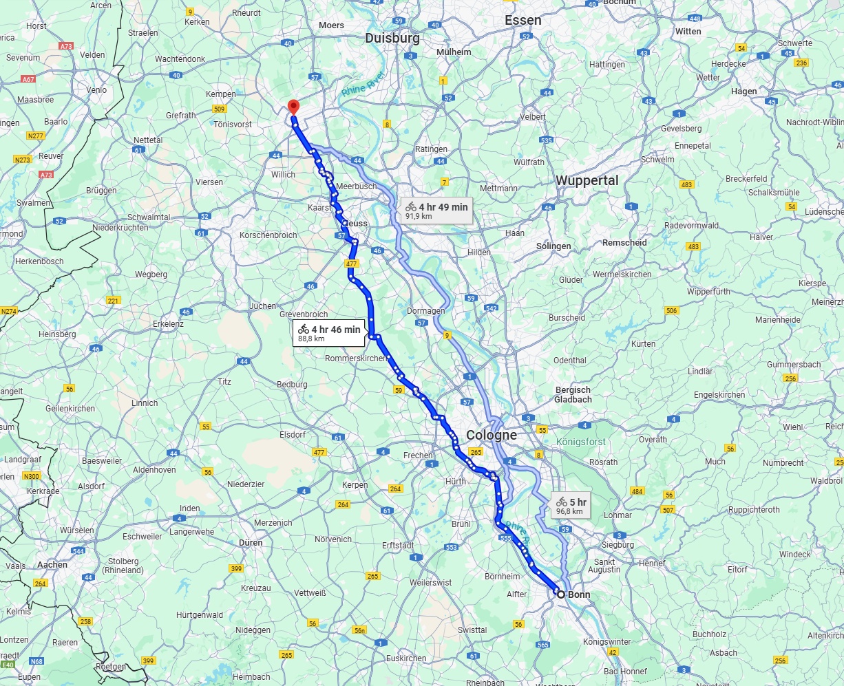 Anreise von Bonn Zu Krefeld Über 