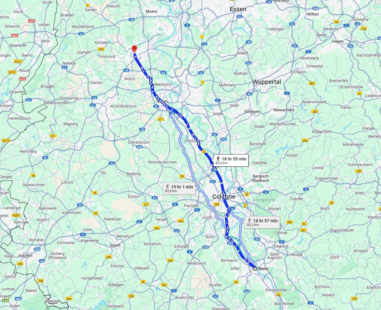 Anreise von Bonn Zu Krefeld Über 