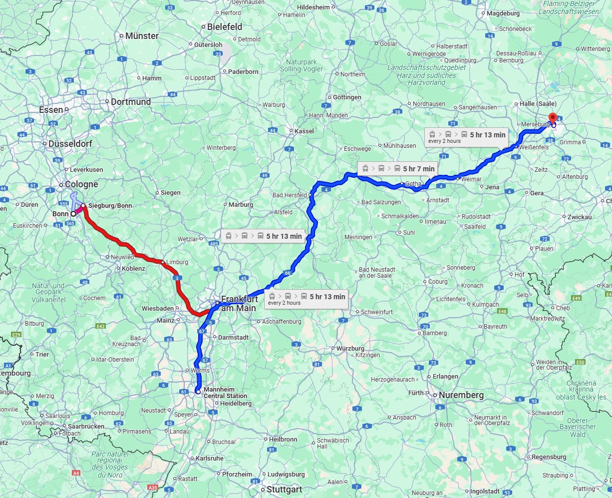Anreise von Bonn Zu Leipzig Über 