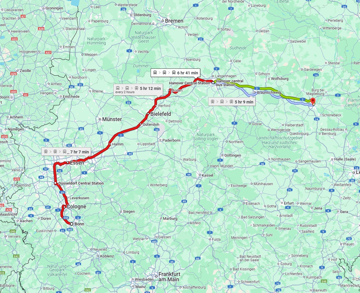 Anreise von Bonn Zu Magdeburg Über 