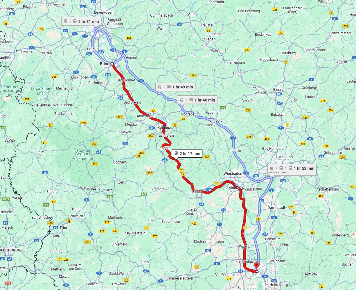 Anreise von Bonn Zu Mannheim Über 