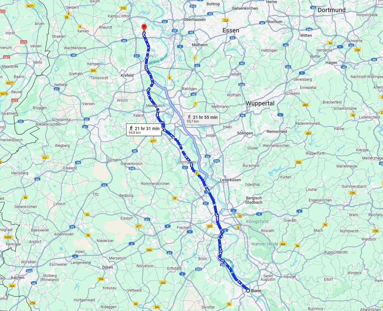Anreise von Bonn Zu Moers Über 