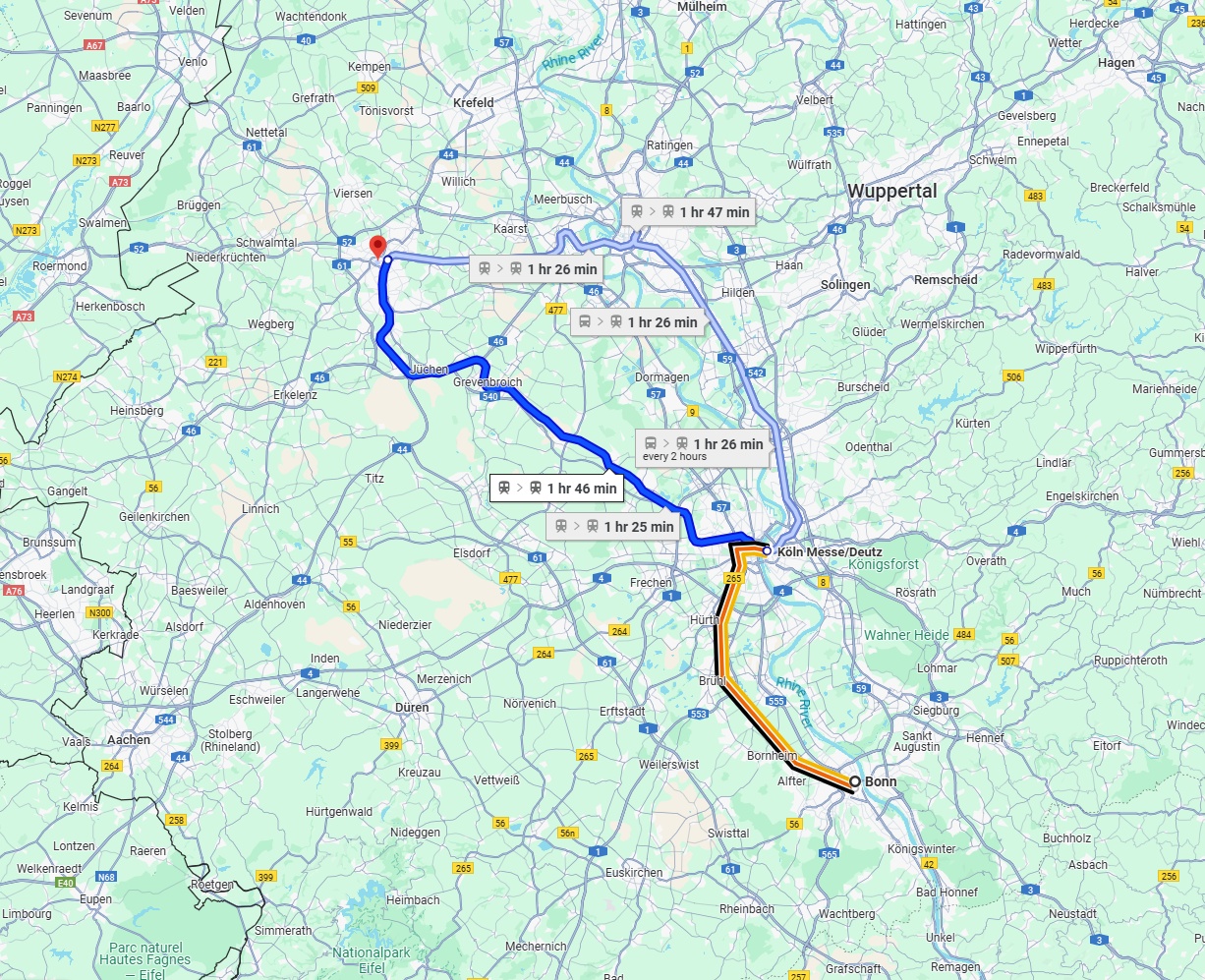 Anreise von Bonn Zu Mönchengladbach Über 