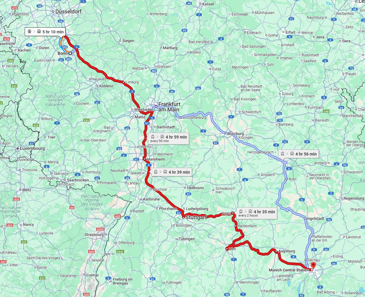 Anreise von Bonn Zu München Über 