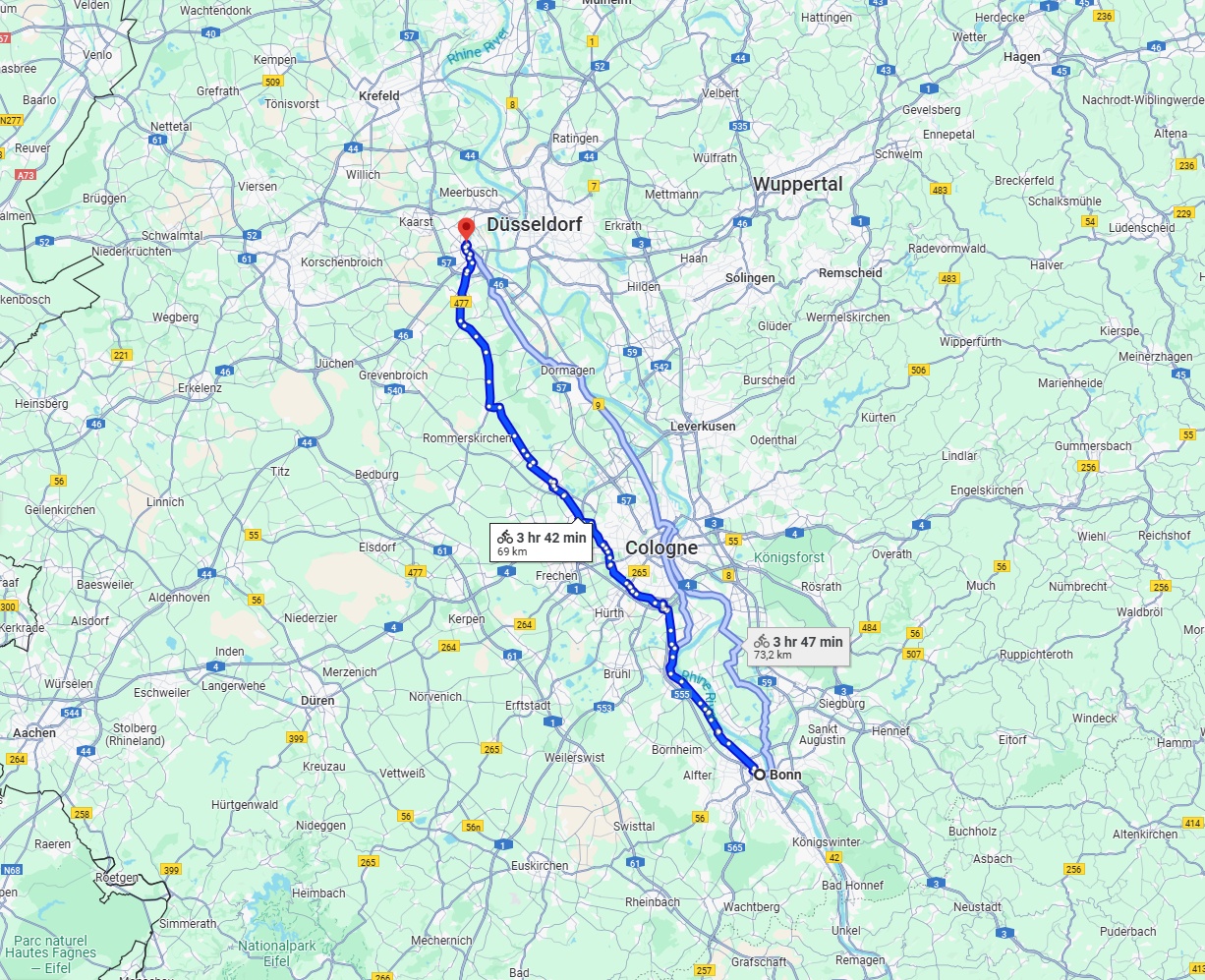 Anreise von Bonn Zu Neuss Über 