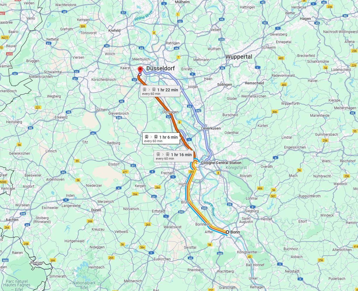 Anreise von Bonn Zu Neuss Über 