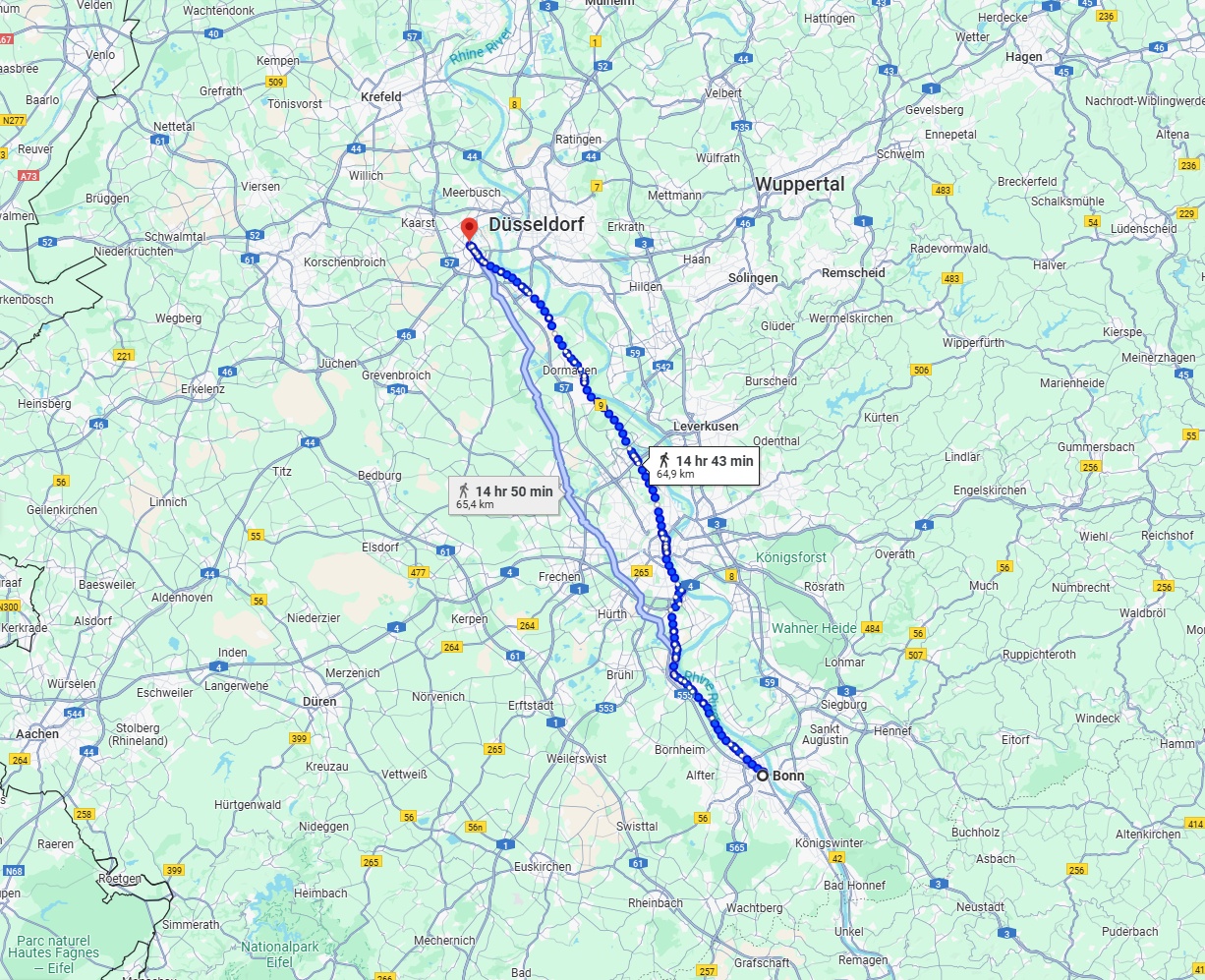 Anreise von Bonn Zu Neuss Über 