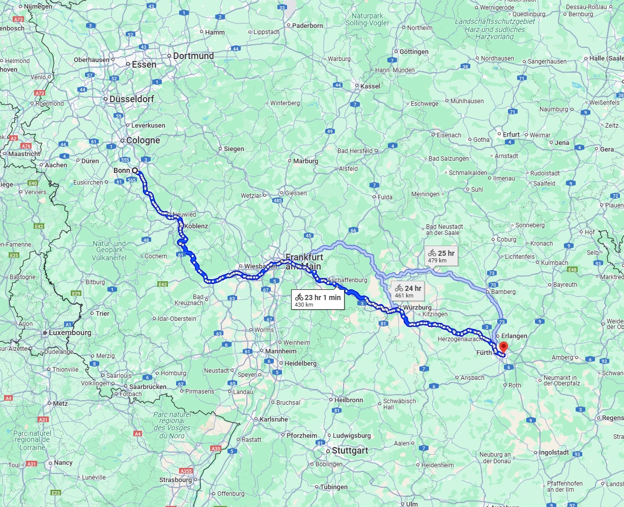 Anreise von Bonn Zu Nürnberg Über 