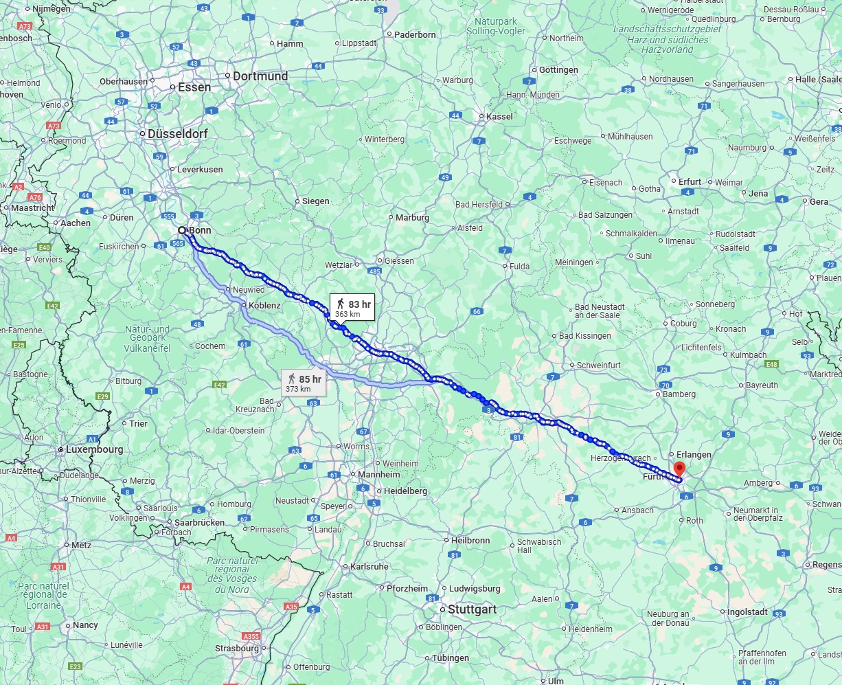 Anreise von Bonn Zu Nürnberg Über 