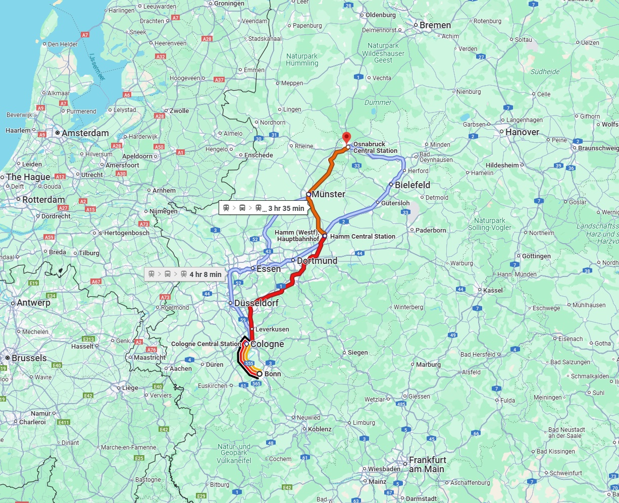 Anreise von Bonn Zu Osnabrück Über 