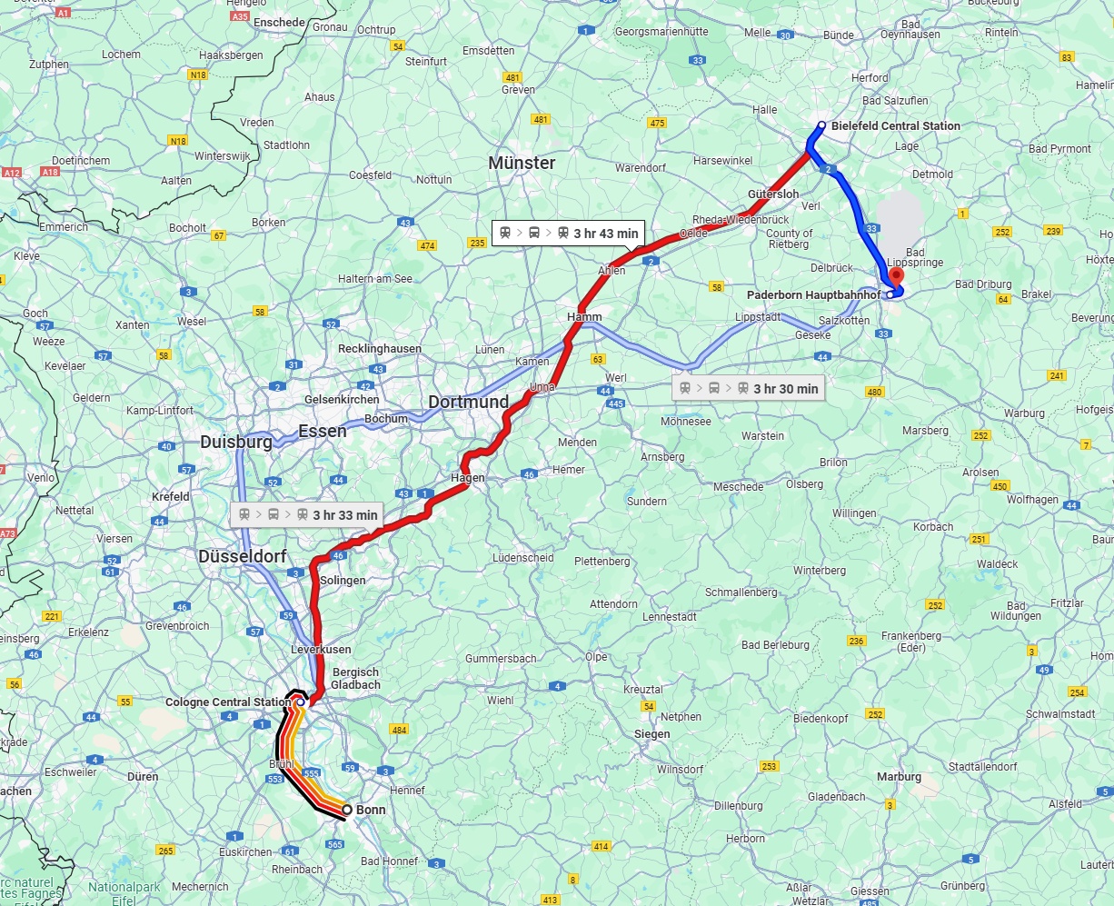Anreise von Bonn Zu Paderborn Über 