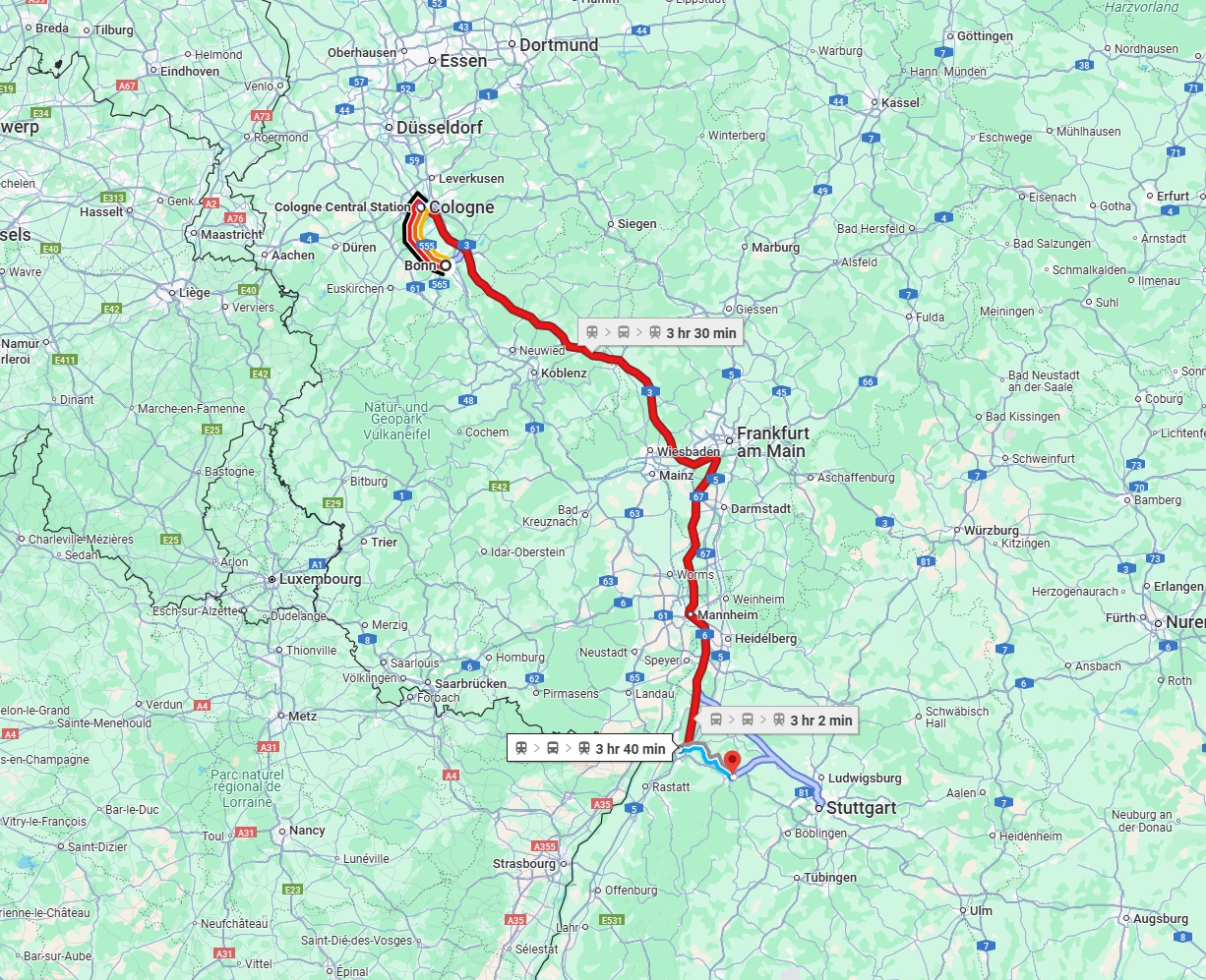 Anreise von Bonn Zu Pforzheim Über 