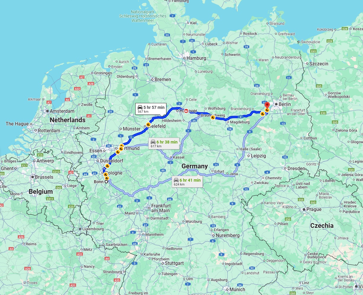 Anreise von Bonn Zu Potsdam Über via A2