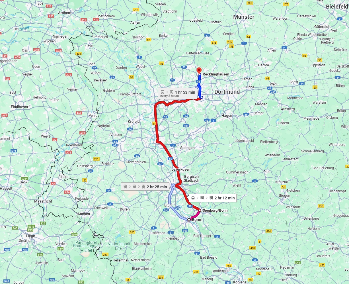 Anreise von Bonn Zu Recklinghausen Über 