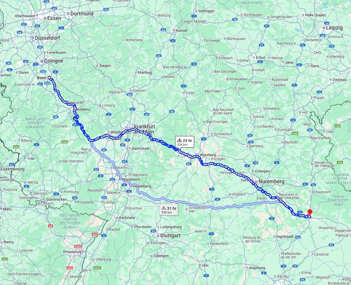 Anreise von Bonn Zu Regensburg Über 