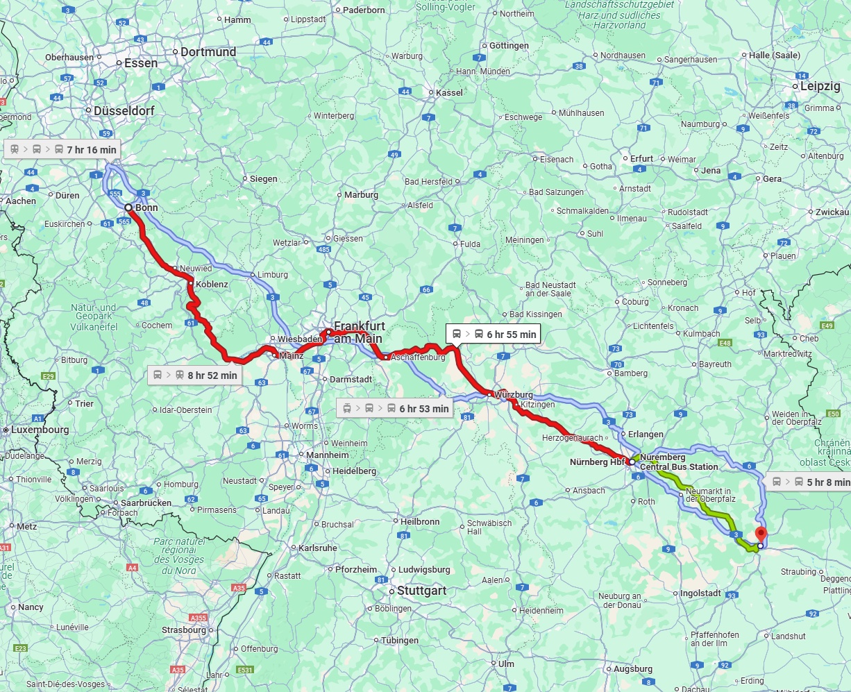 Anreise von Bonn Zu Regensburg Über 