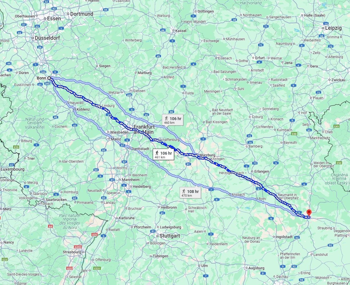 Anreise von Bonn Zu Regensburg Über 