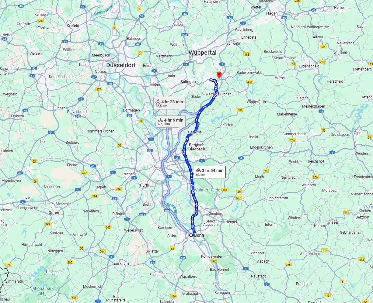 Anreise von Bonn Zu Remscheid Über 