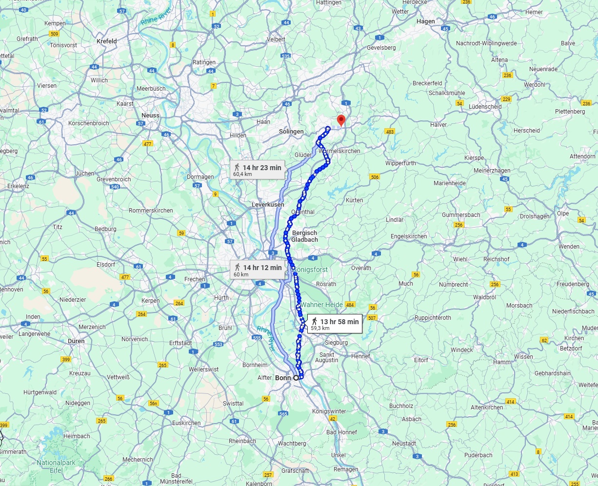Anreise von Bonn Zu Remscheid Über 