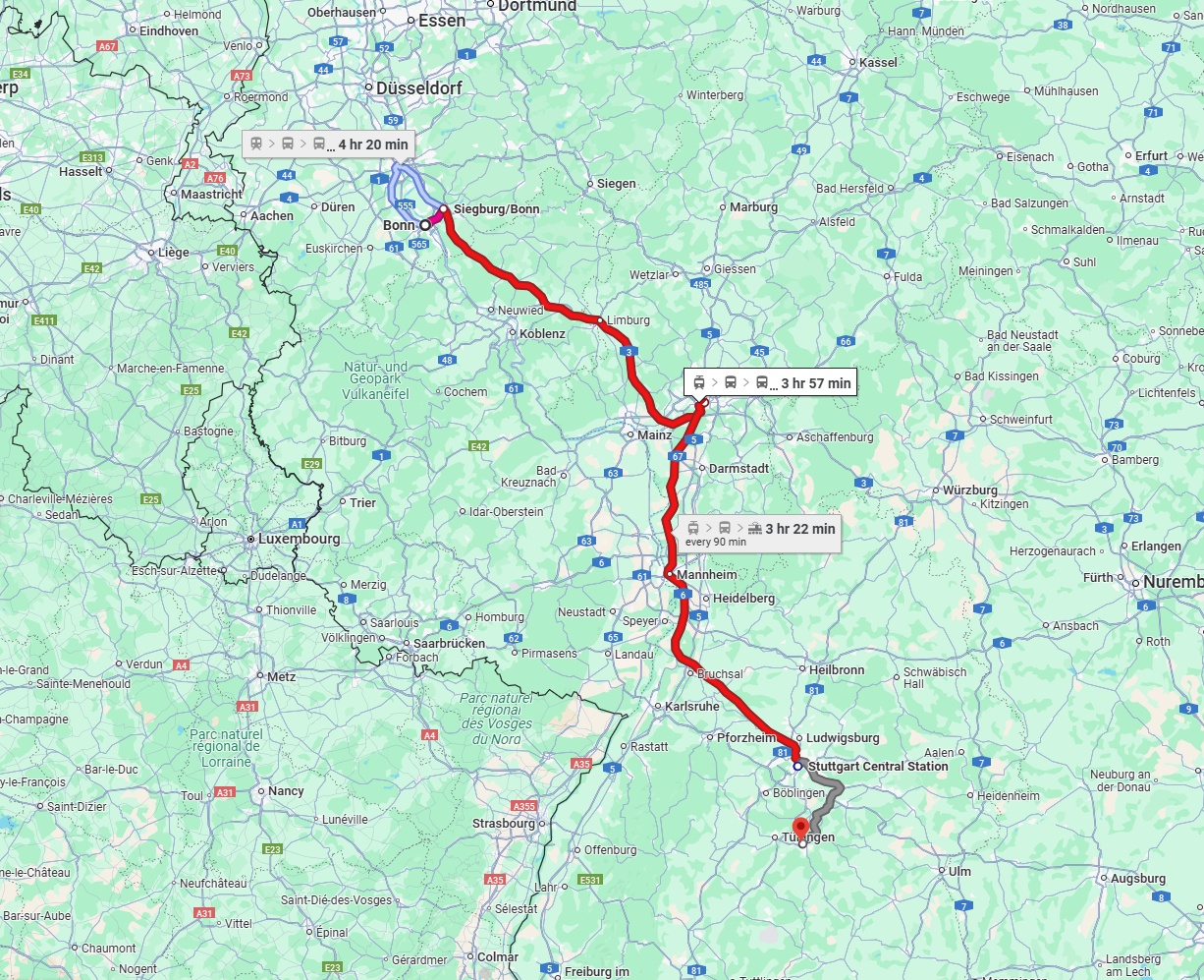 Anreise von Bonn Zu Reutlingen Über 