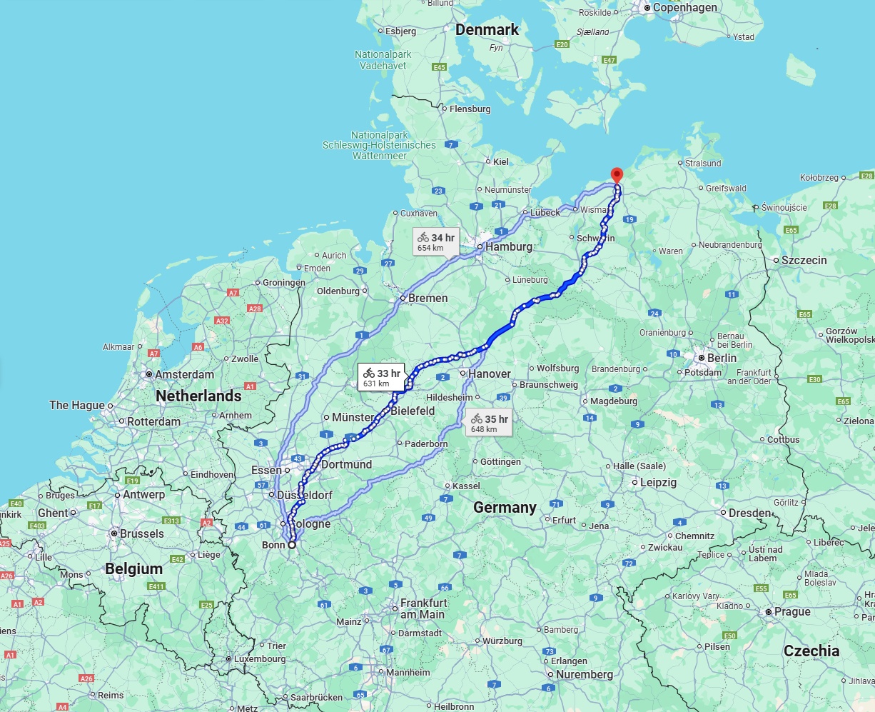 Anreise von Bonn Zu Rostock Über 