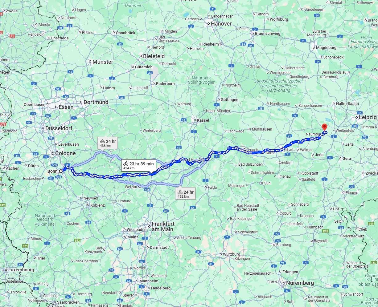Anreise von Bonn Zu Saale Über 