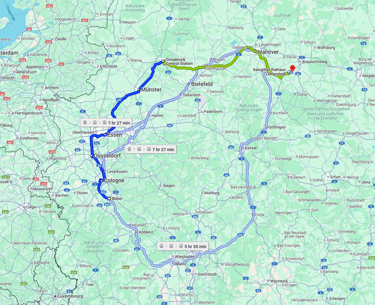 Anreise von Bonn Zu Salzgitter Über 