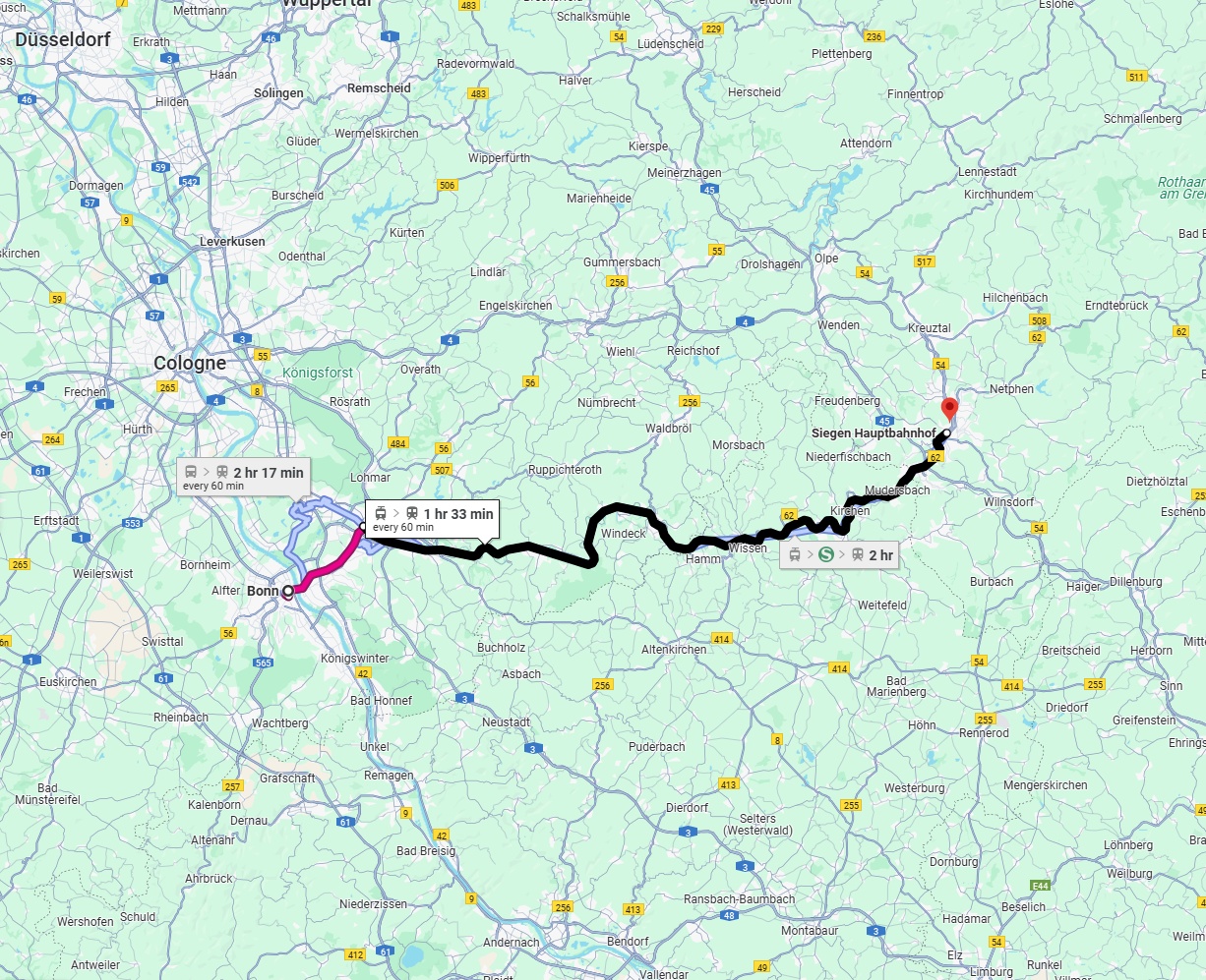 Anreise von Bonn Zu Siegen Über 